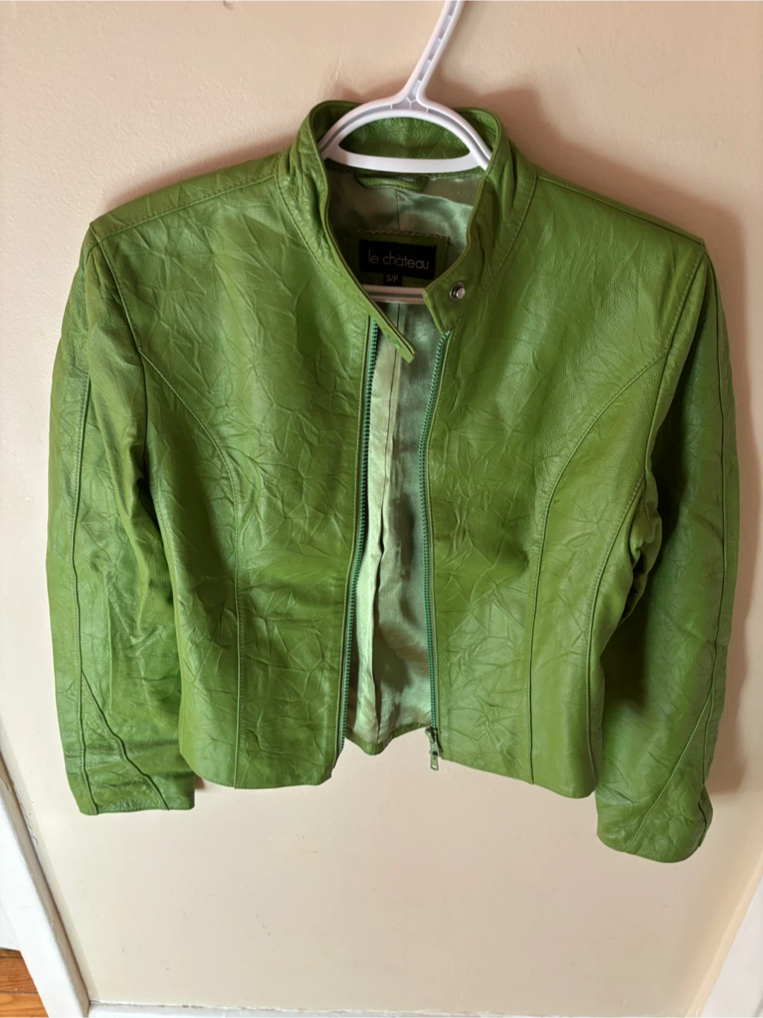 Le Chateau Green Leather Jacket - Size S