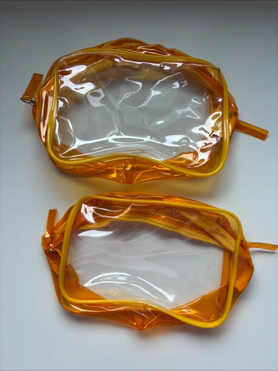 Clear Orange Toiletry Bags - Set of 2 thumbnail