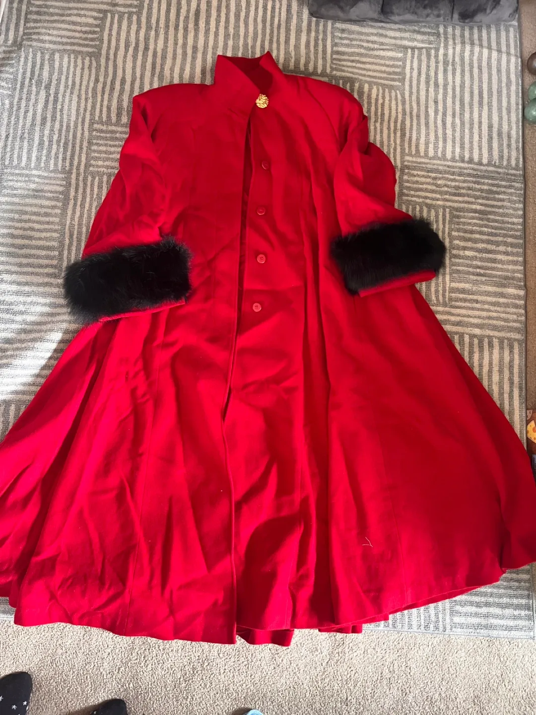 Malia Red Wool Cashmere Coat S/P thumbnail