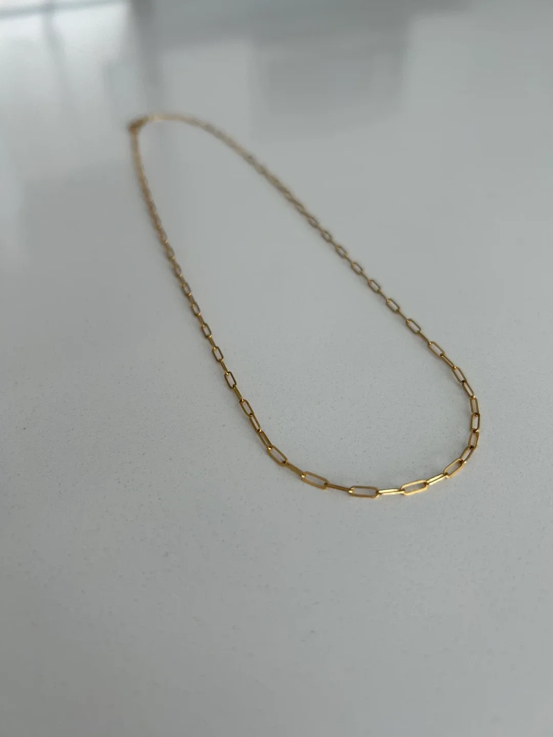 Gold paperclip chain necklace thumbnail