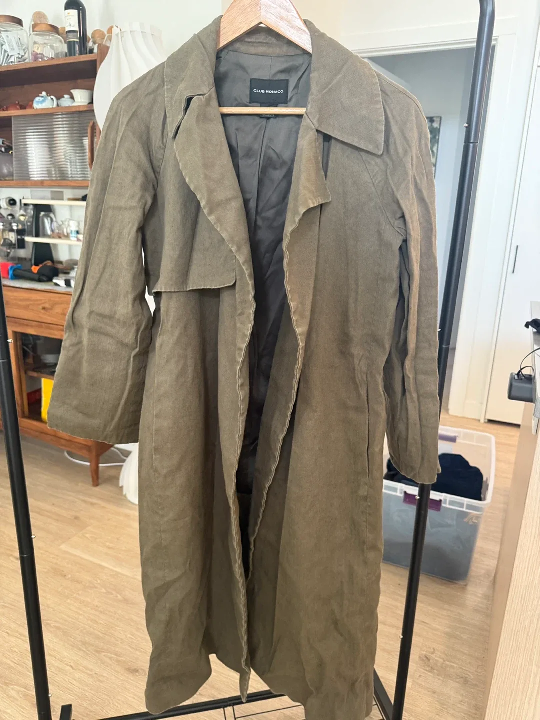 Club Monaco Trench Coat - Olive Green thumbnail
