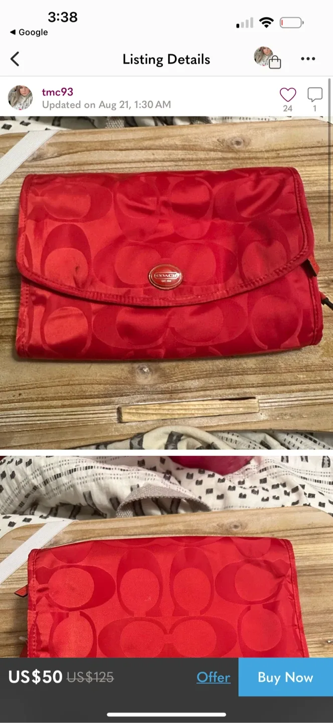 Coach Travel Toiletry Bag - Red image indicator(3)