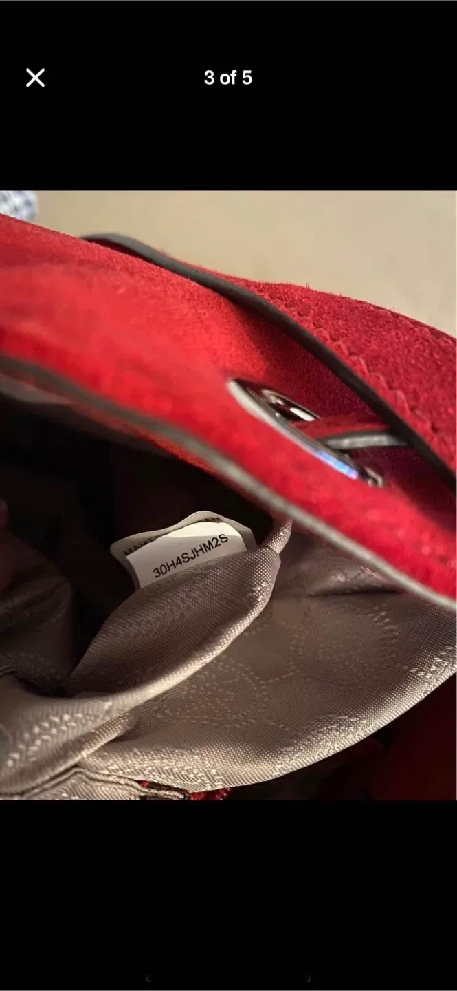 Michael Kors Hippie Jules Red Suede Crossbody Bag image indicator(2)