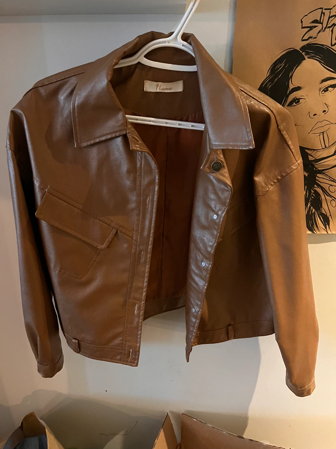 Brown Faux Leather Jacket