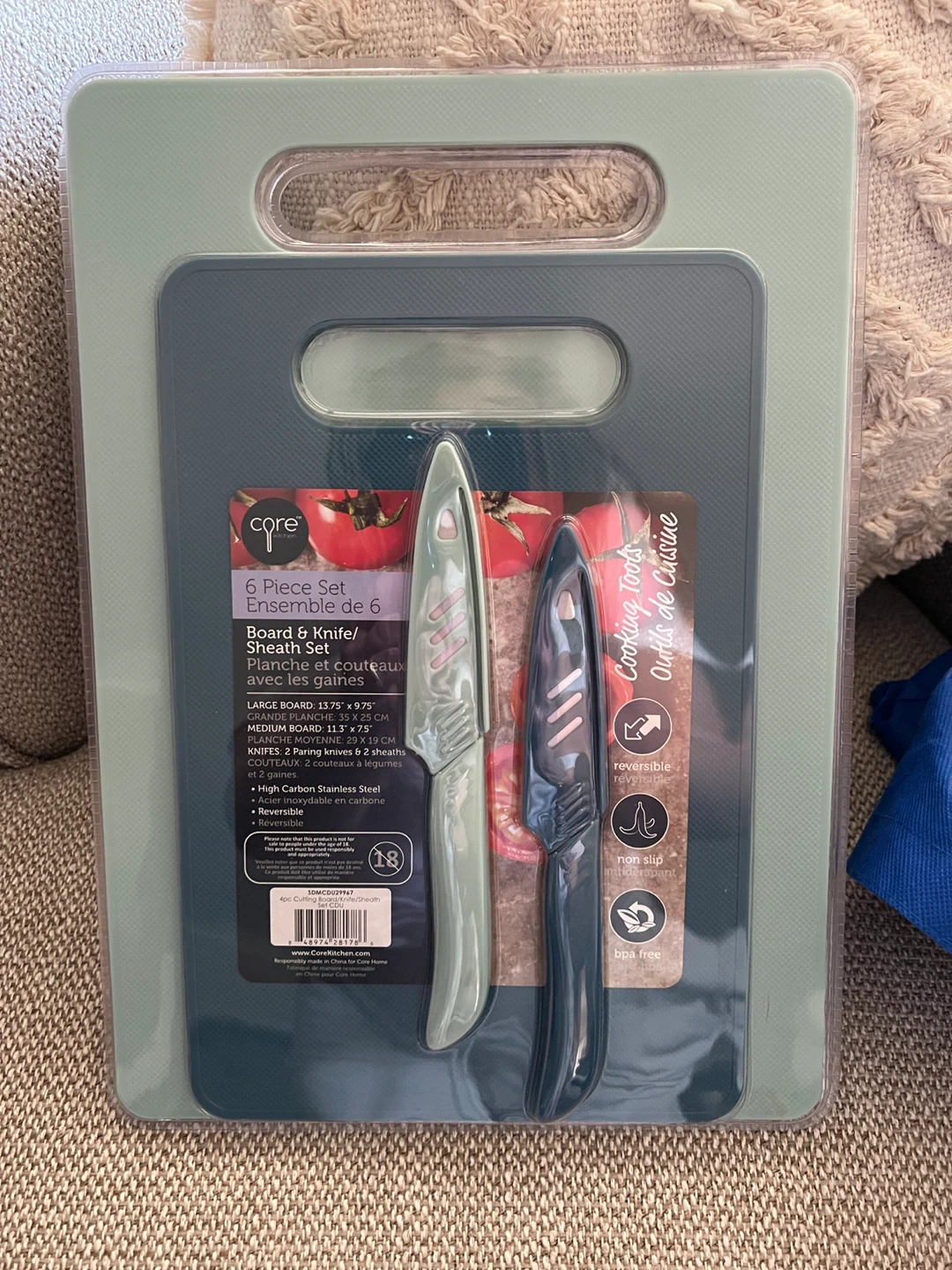 Core Kitchen 6-Piece Cutting Board & Knife Set (New) - photo 2