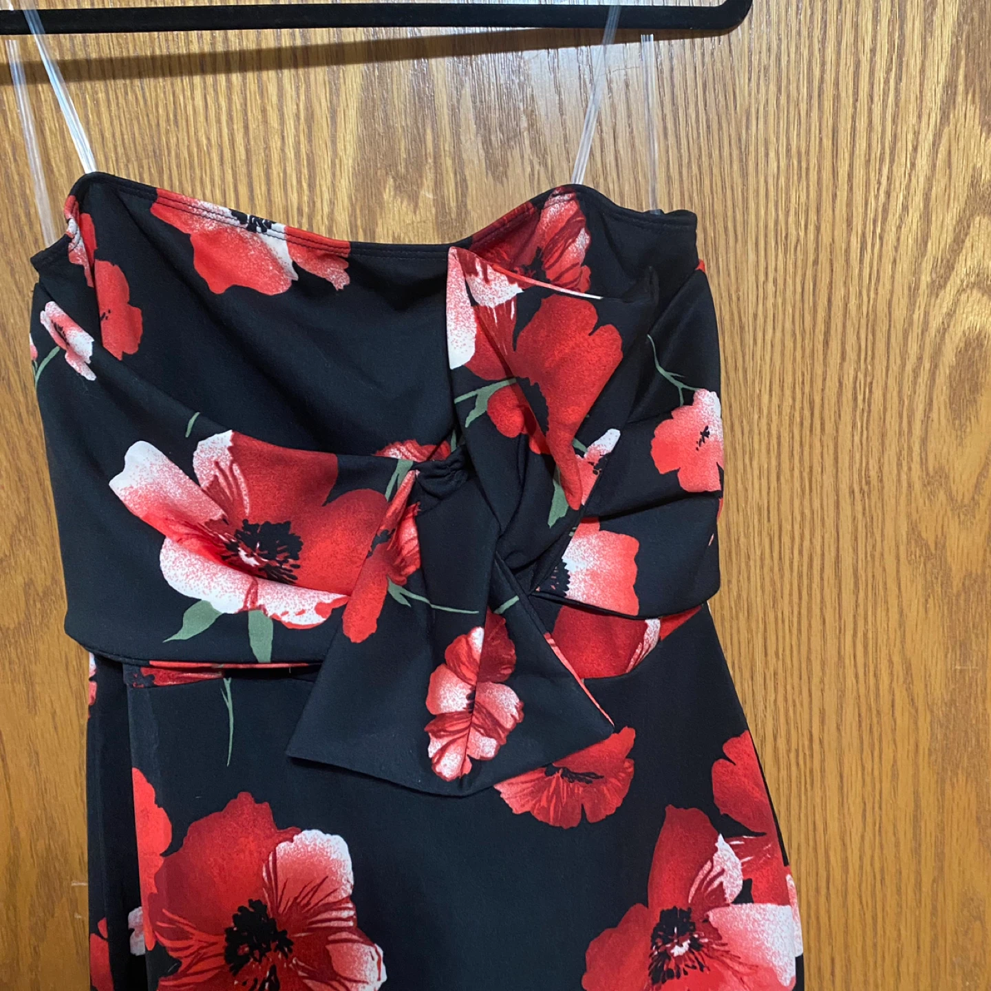 Plus size floral strapless mini dress - photo 4