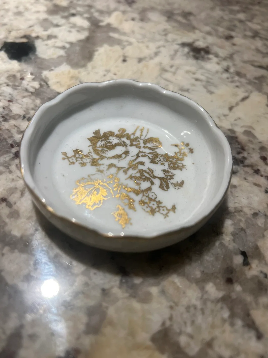 Vintage Egg Cup with Saucer, White & Gold image indicator(3)