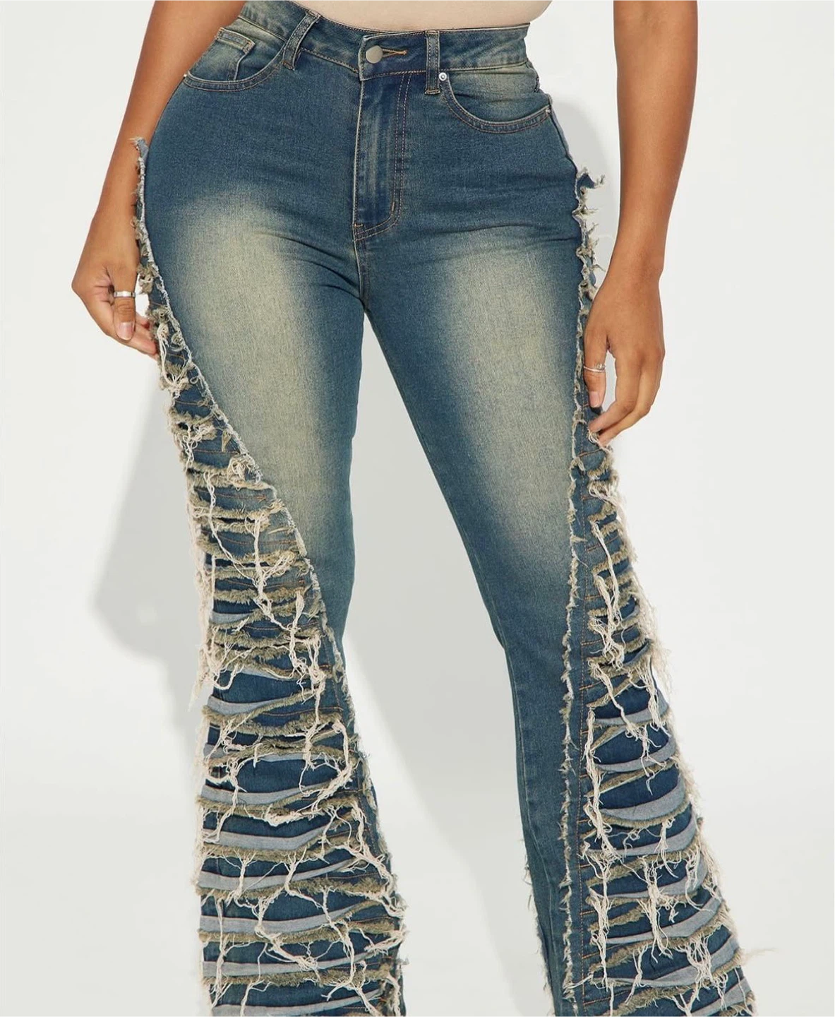 Fashion Nova Jeans - Distressed Flare
