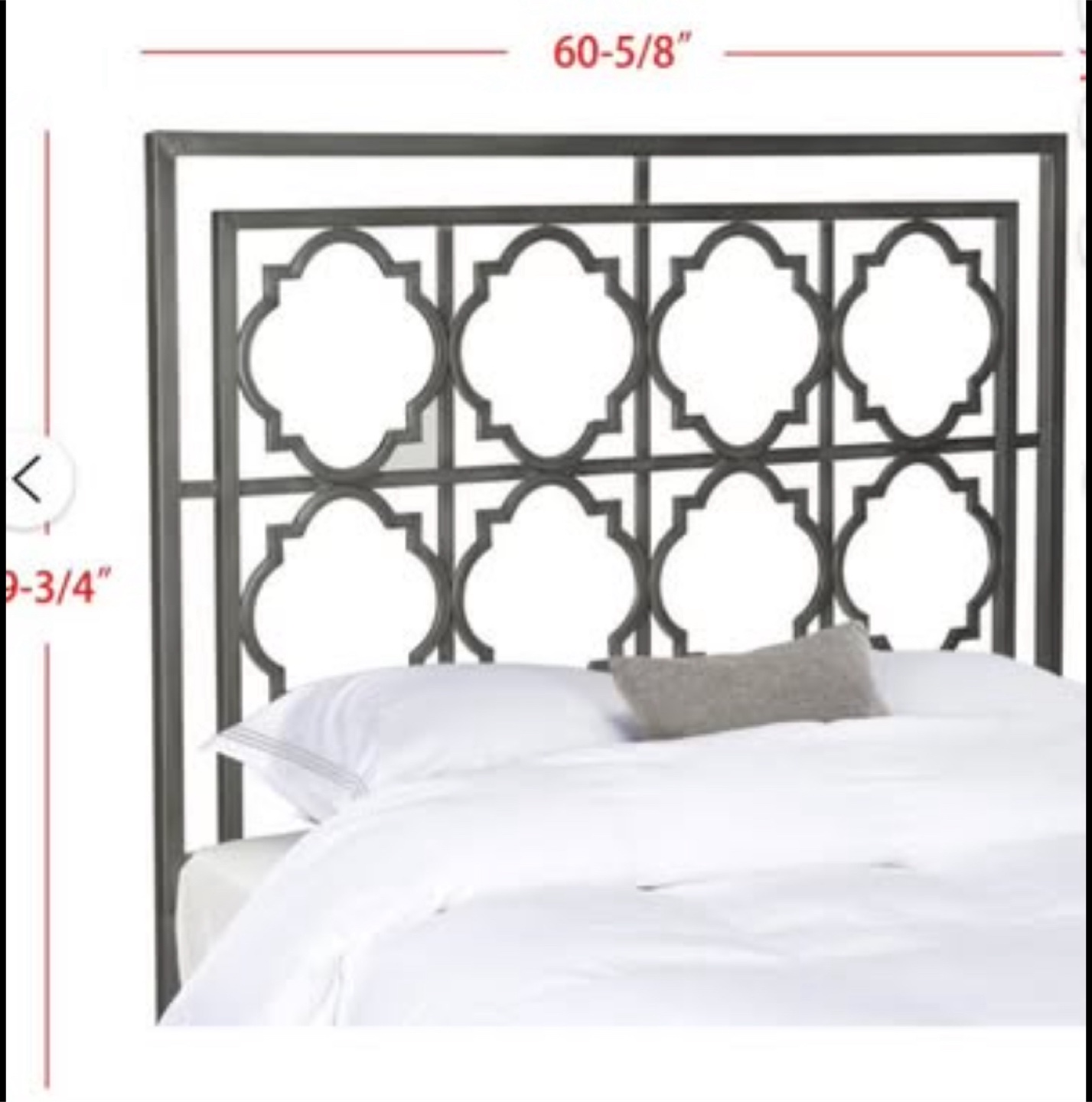 Metal Headboard for Queen size bed (grey)