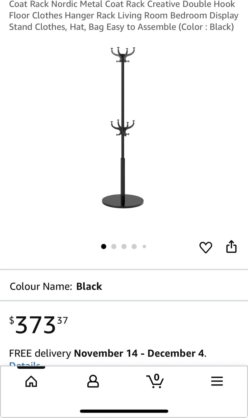 Coat Rack - Black Metal thumbnail
