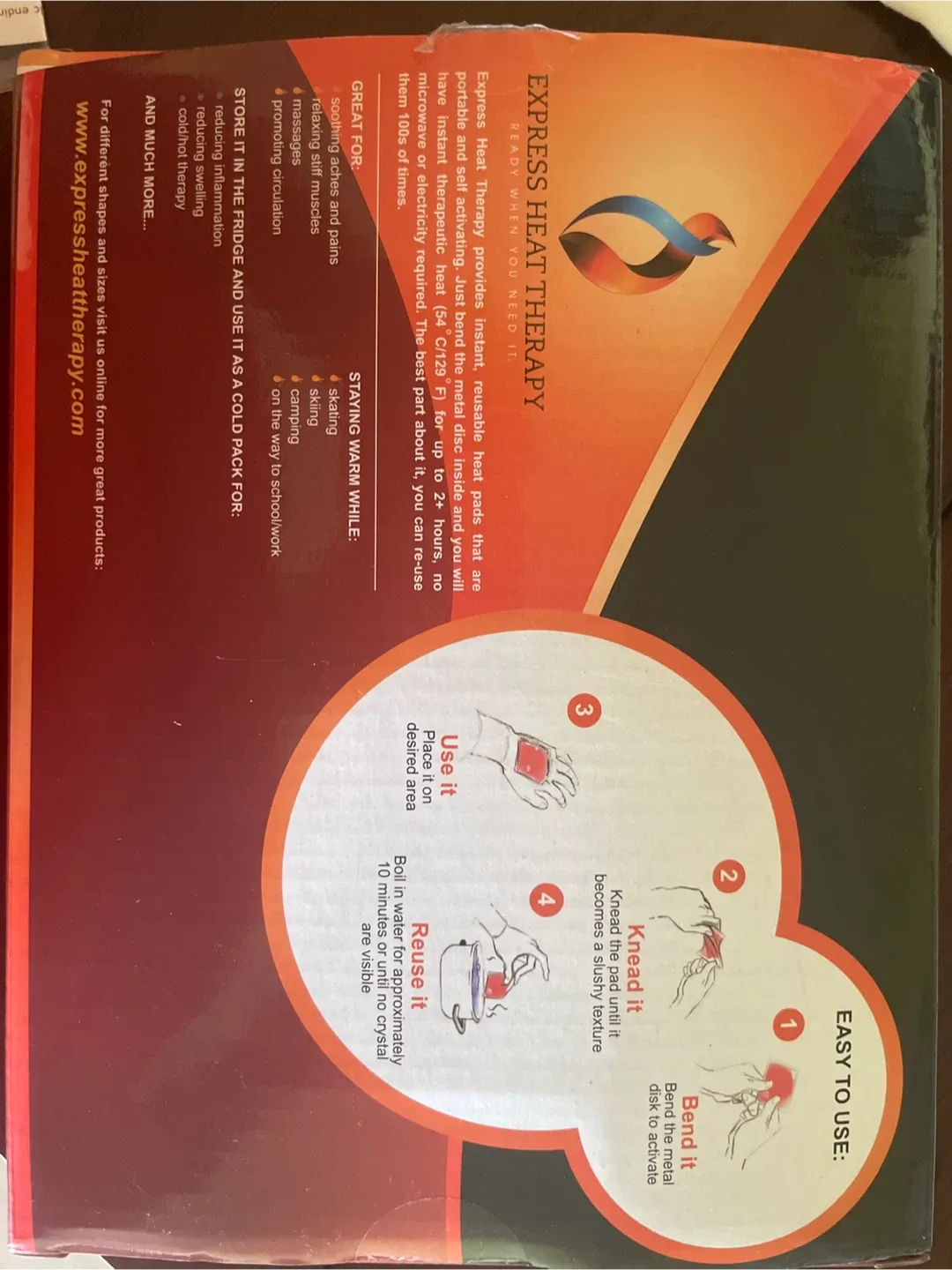 Express Heat Therapy Reusable Heat Pad image indicator(2)