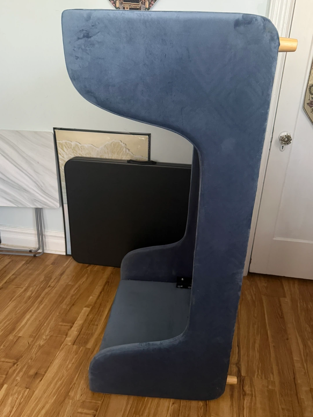 Blue Velvet baby and Toddler Bed with free Mattress! - photo 4
