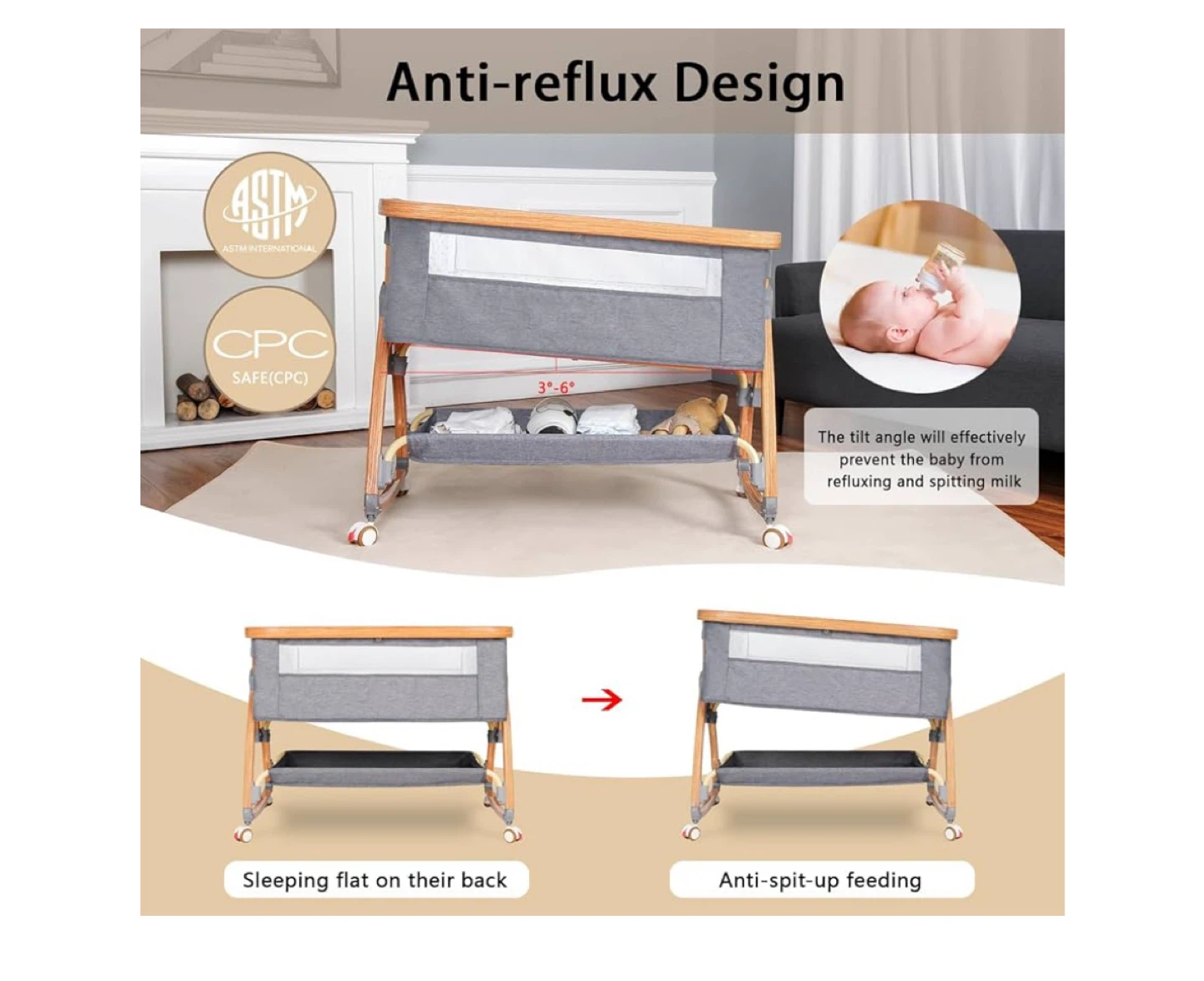 Komcot Baby Bassinet - Bedside Sleeper - photo 5