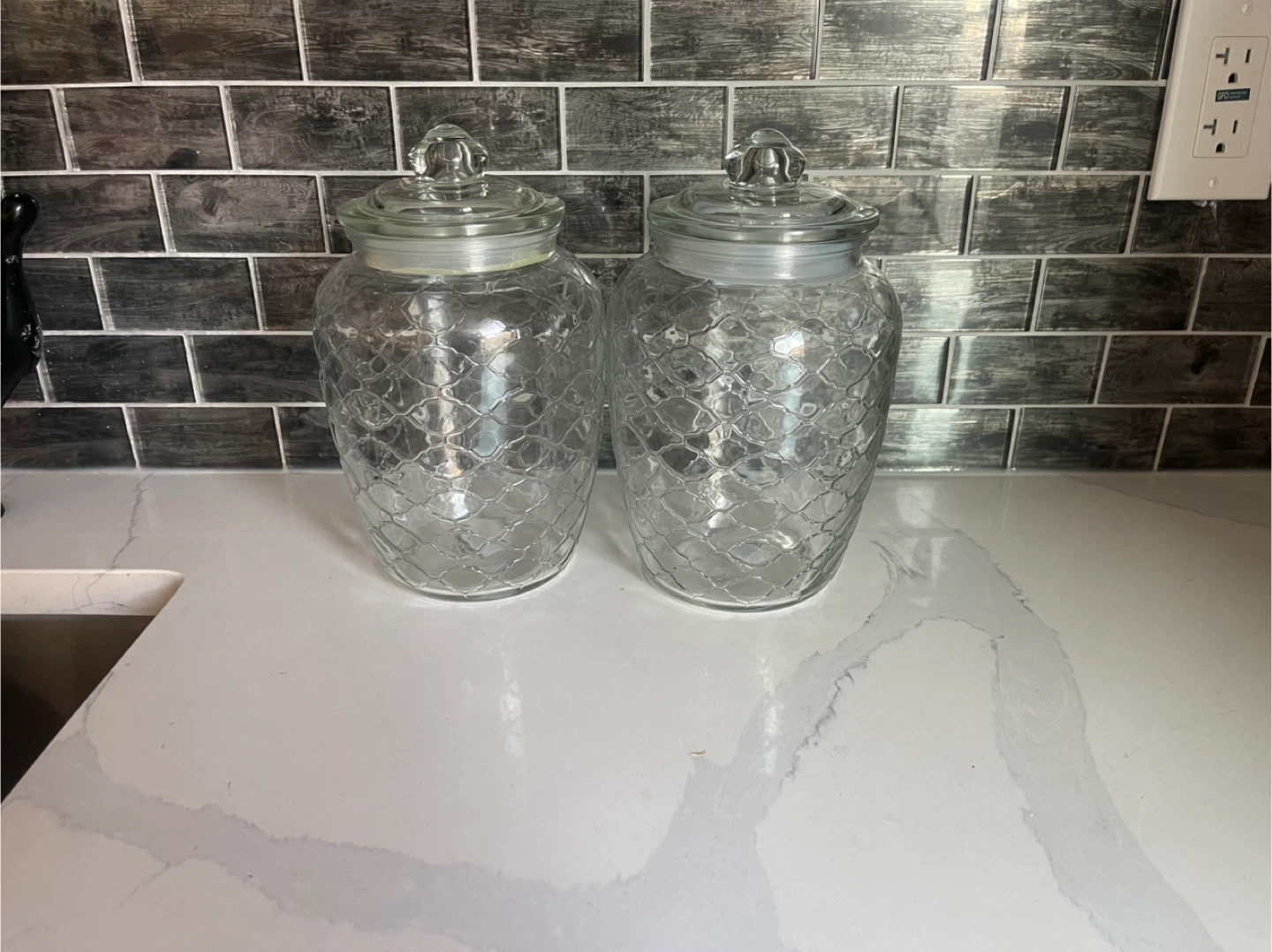 Glass Jars with Lids - Set of 2 canisters