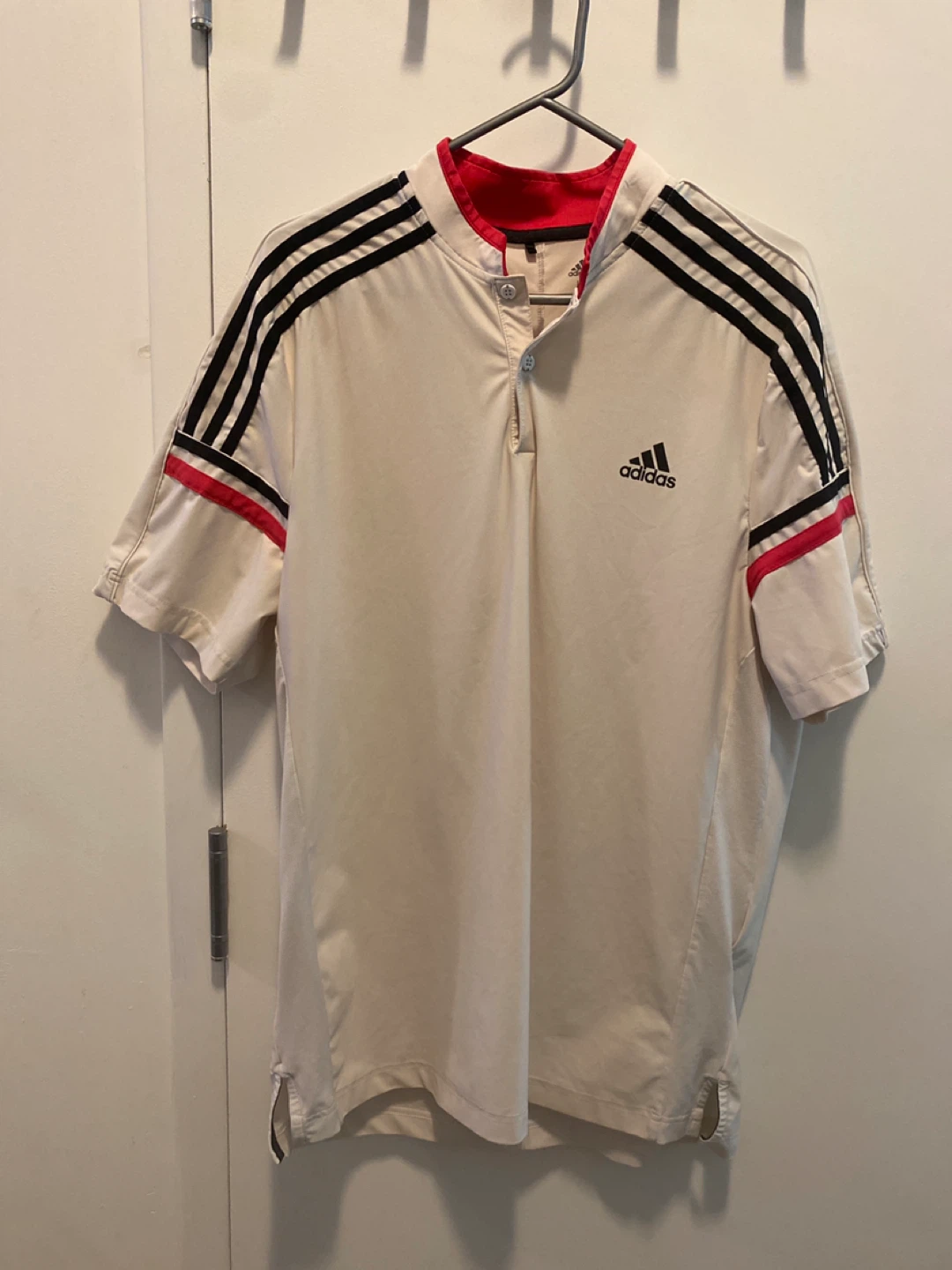 Adidas White & Black Polo Shirt - Size L
