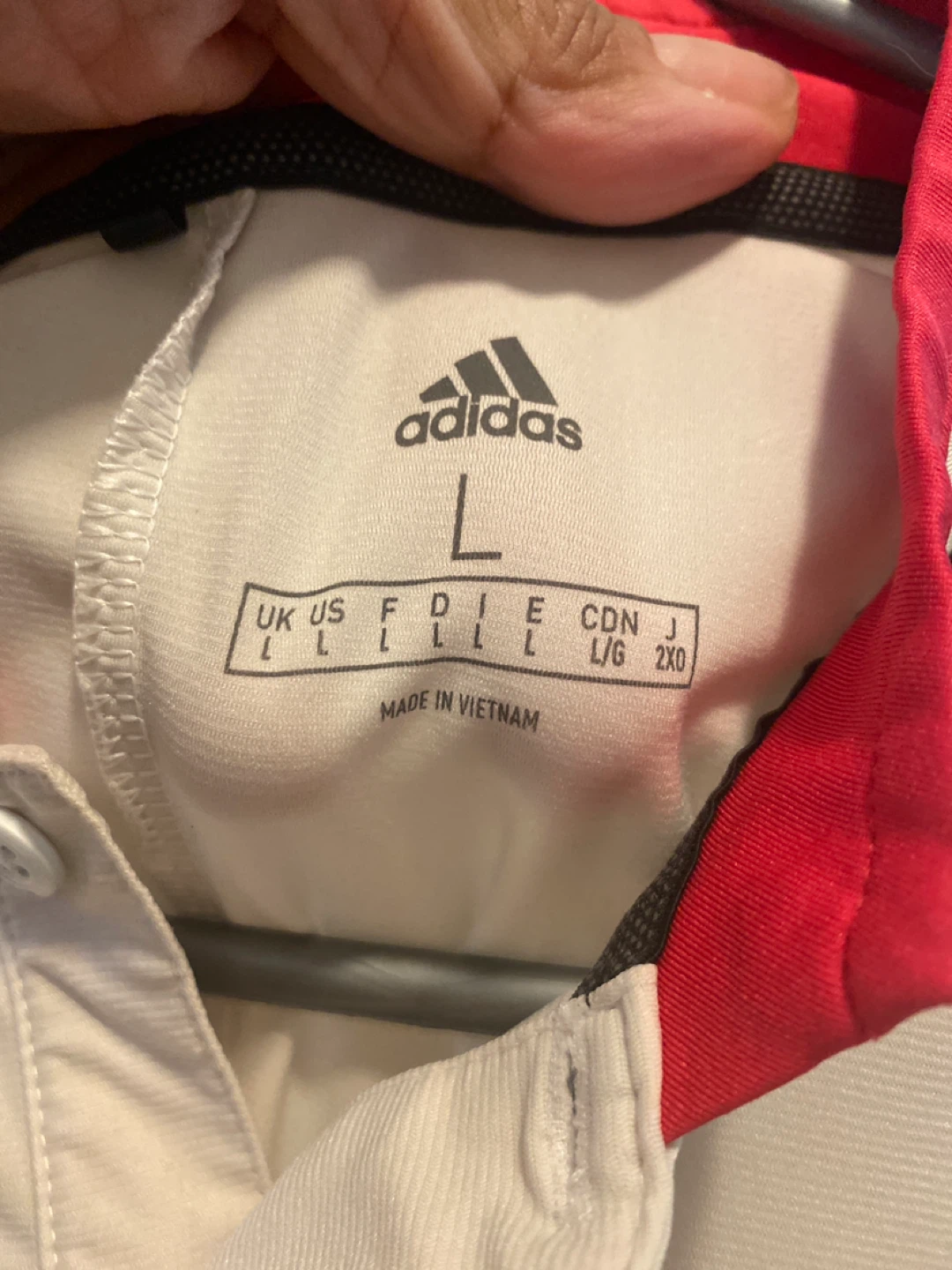 Adidas White & Black Polo Shirt - Size L - photo 2