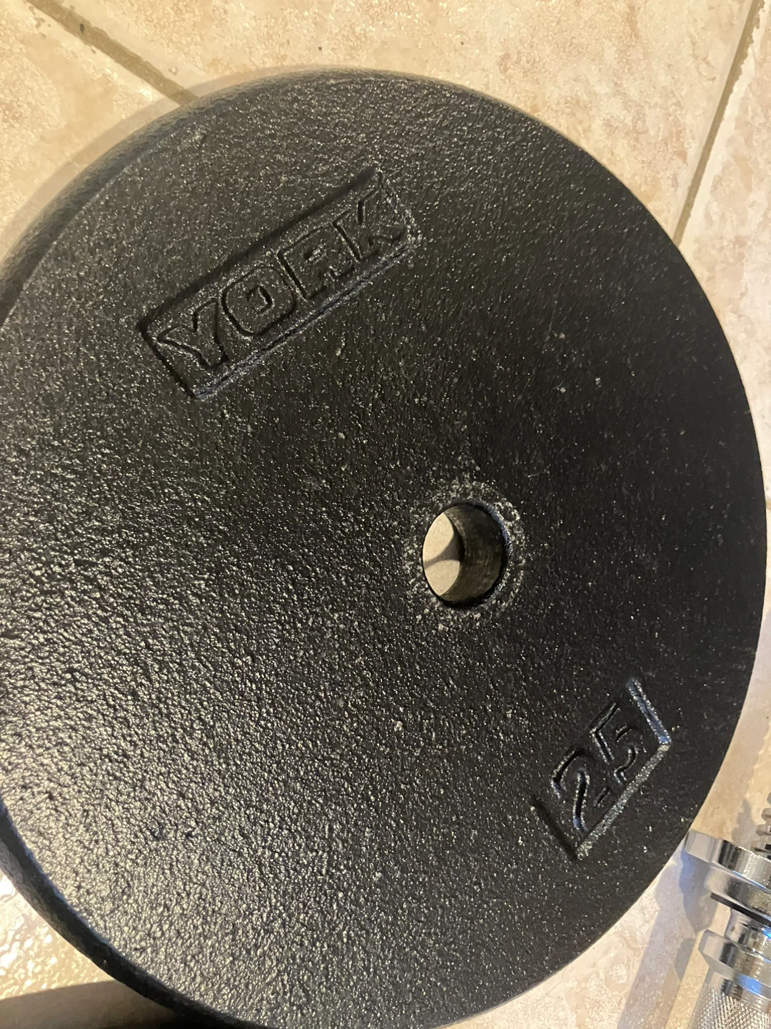 York 25 lb Weight Plates & Dumbbell Bars - photo 2