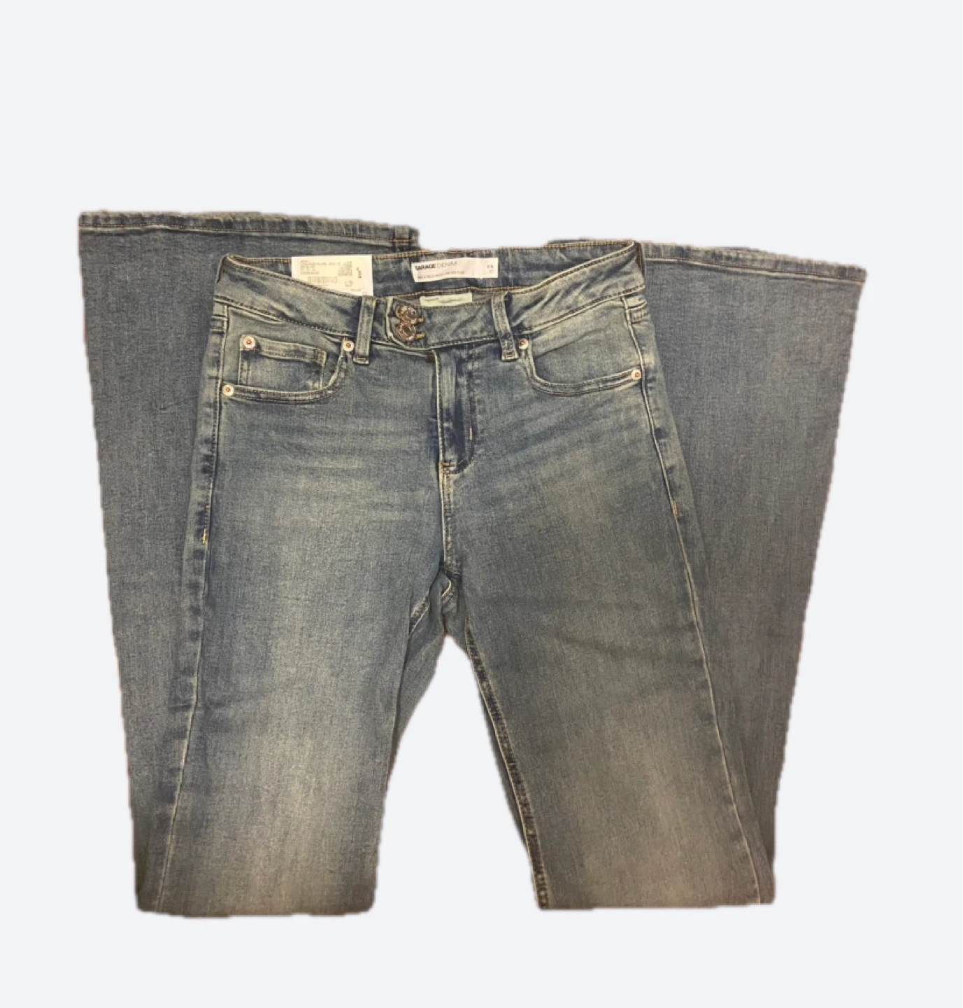 low rise garage jeans