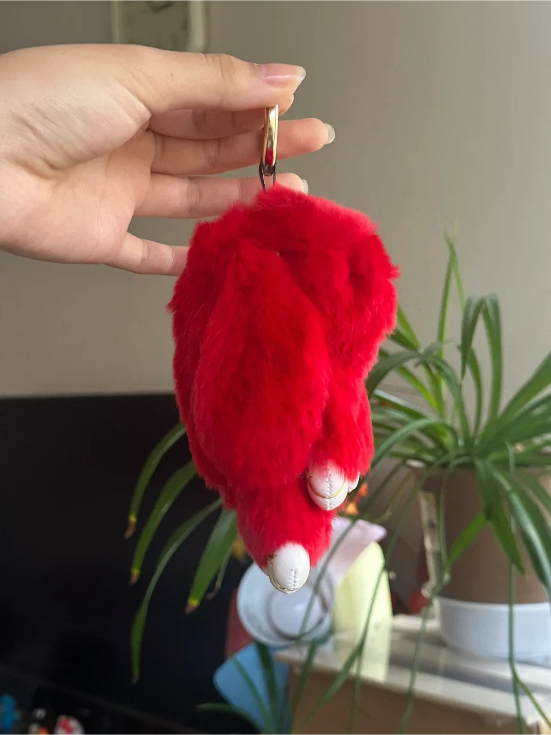 Red Furry Rabbit Keychain image indicator(2)