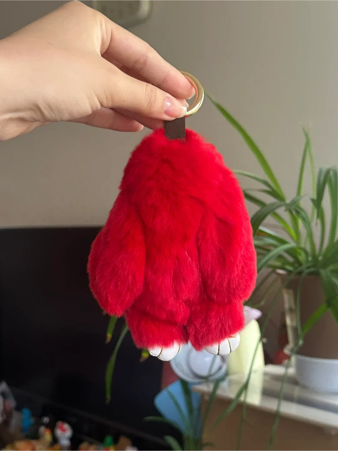 Red Furry Rabbit Keychain image indicator(3)
