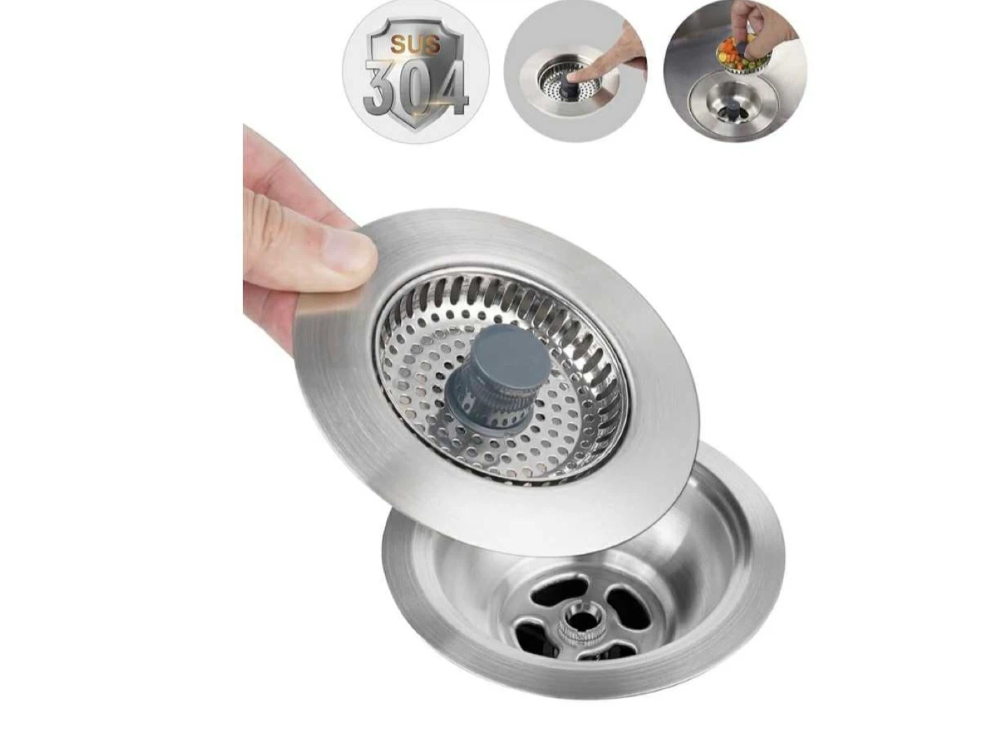 Kitchen Sink Drain Strainer and Stopper Combo - photo 4