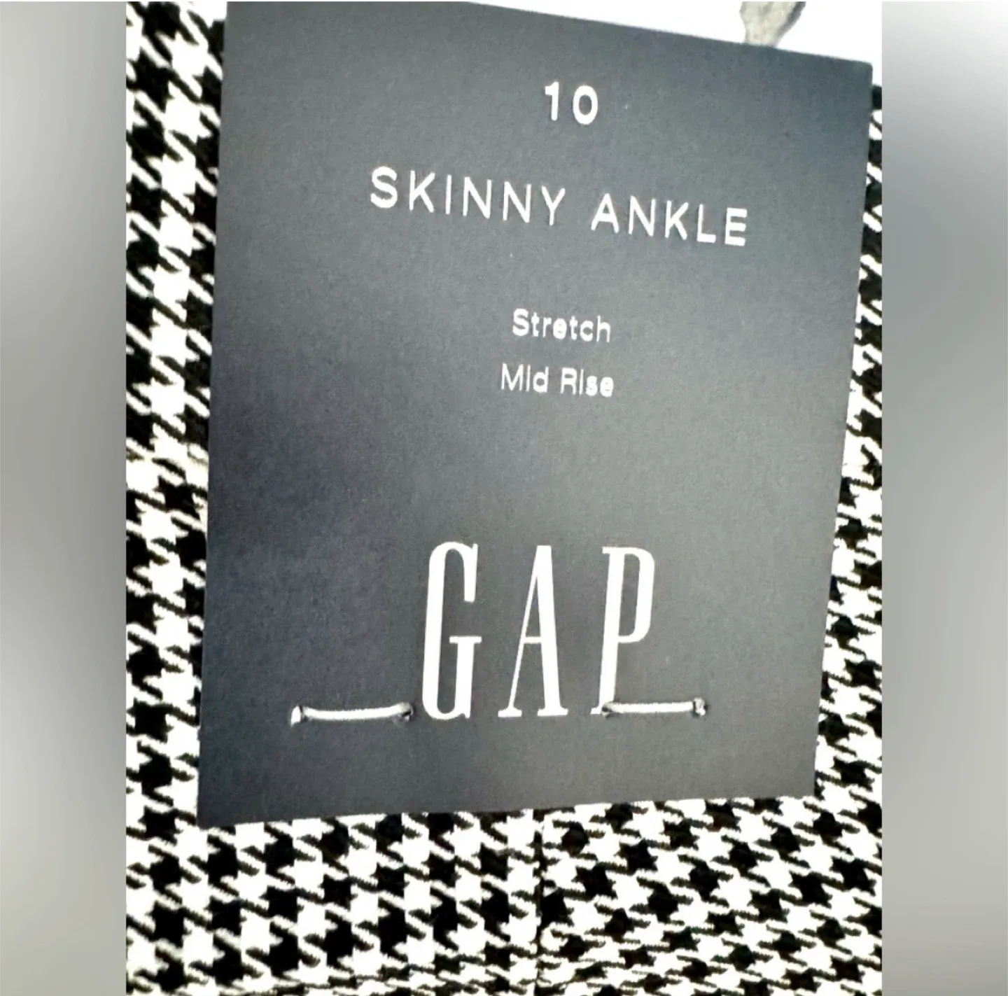 New GAP Houndstooth Skinny Ankle Pants - Size 10 image indicator(2)