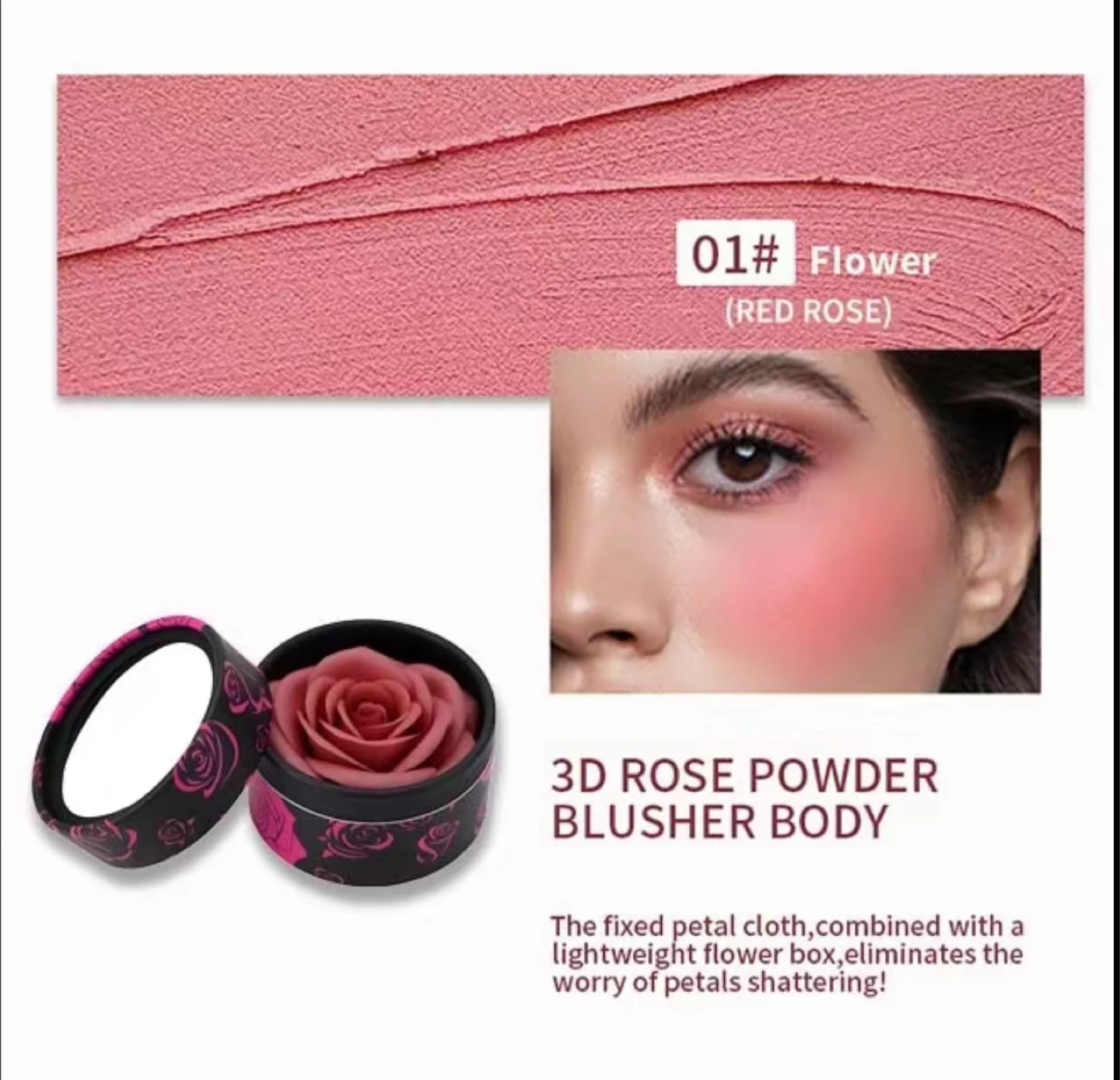 New 3D Rose Powder Blusher - Red Rose - photo 3