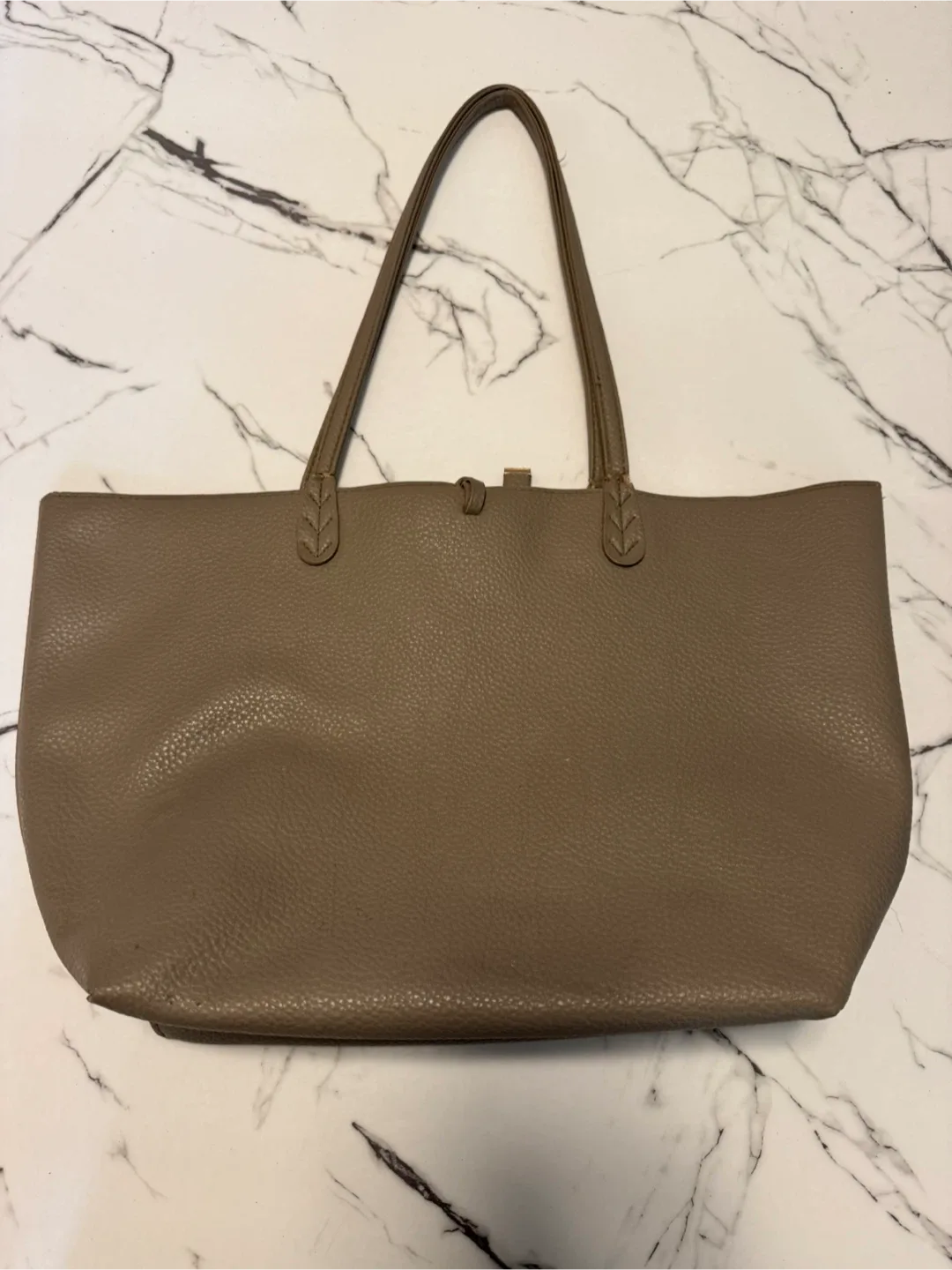 Authentic BCBG Taupe Reversible Tote Bag image indicator(2)