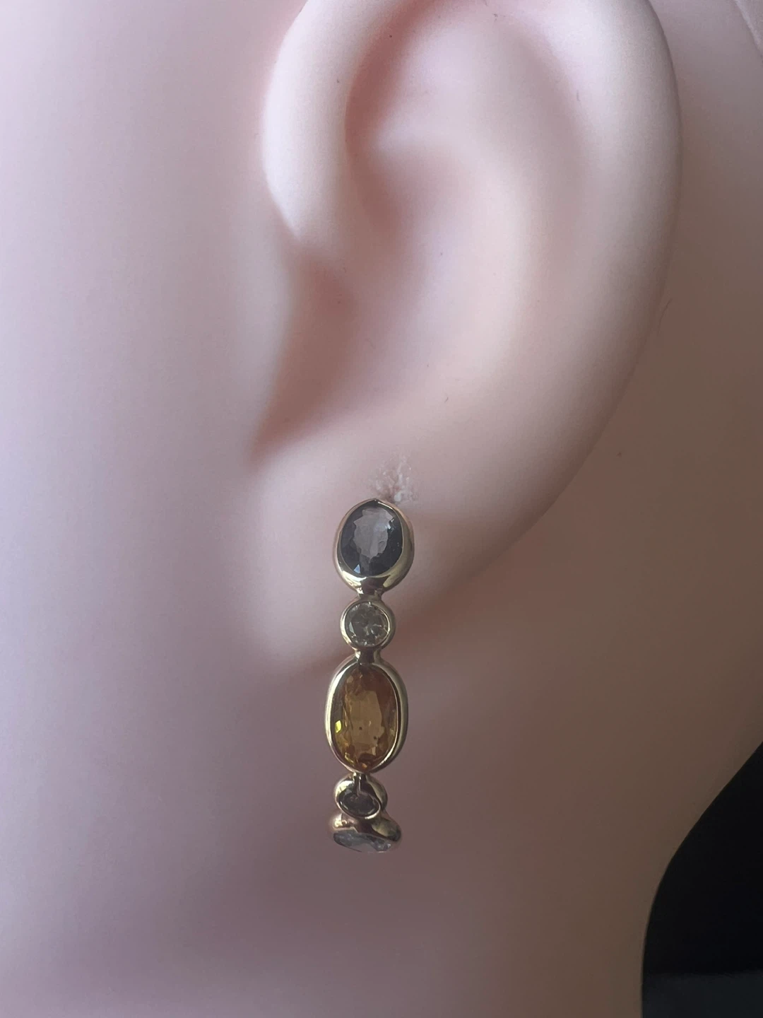 14 k Drop Earrings with Gemstones - photo 3