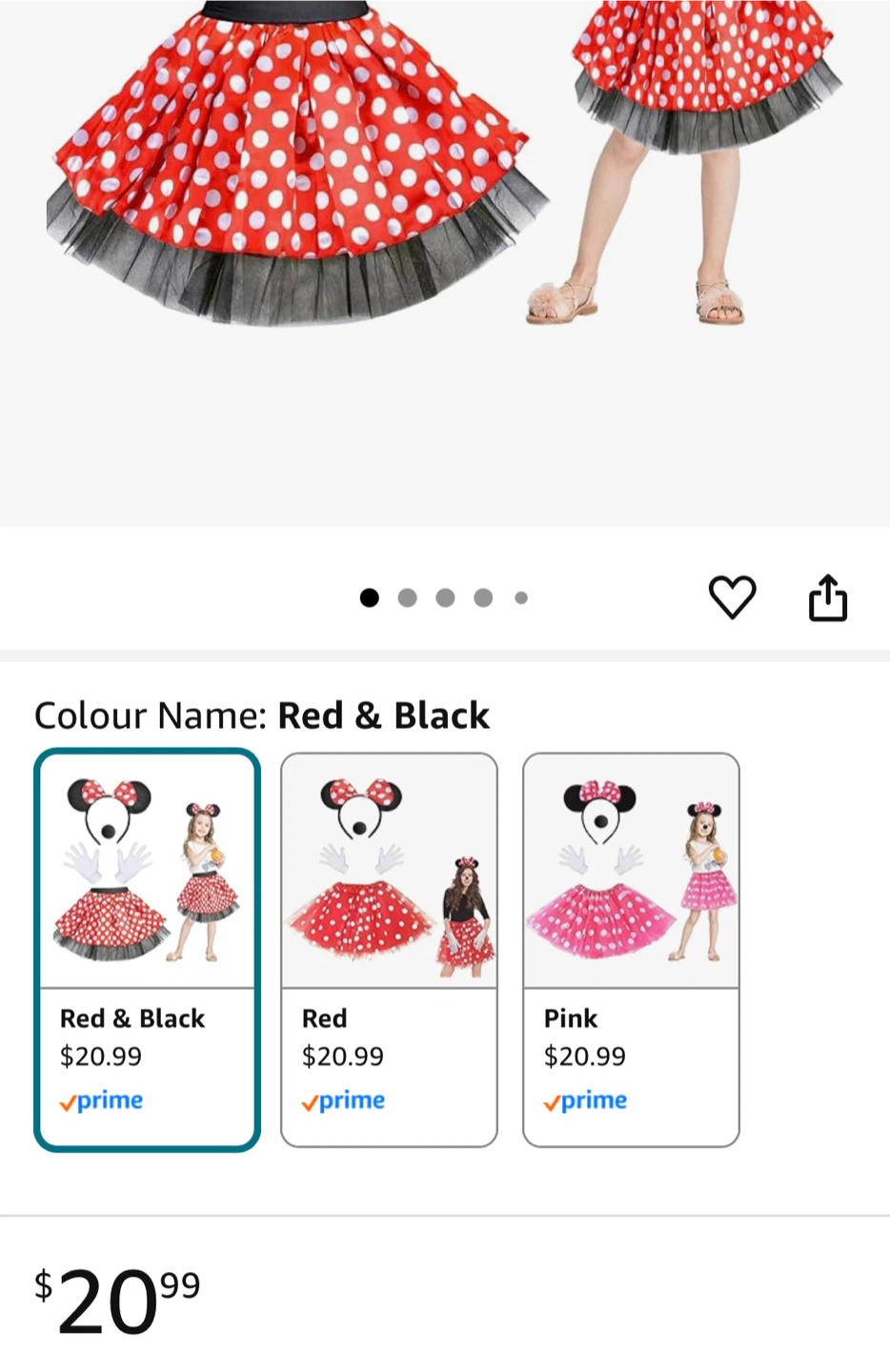 Minnie Mouse Red & Black Skirt - photo 3