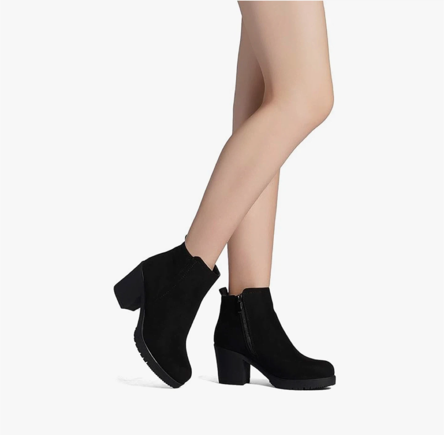 Black Suede Ankle Boots - photo 2