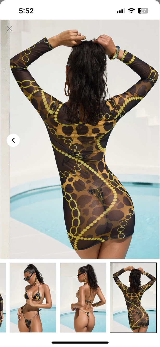 Mesh Dress & 3 Bikini Set - photo 4