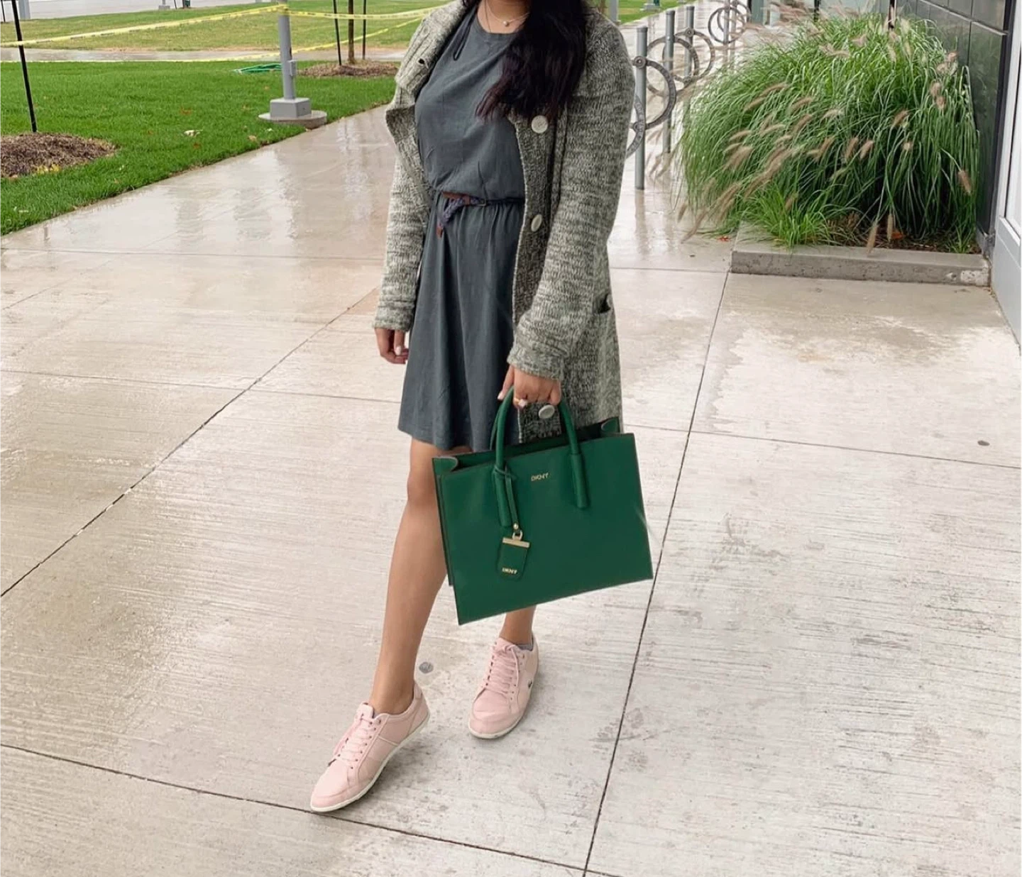 DKNY Green Tote Bag