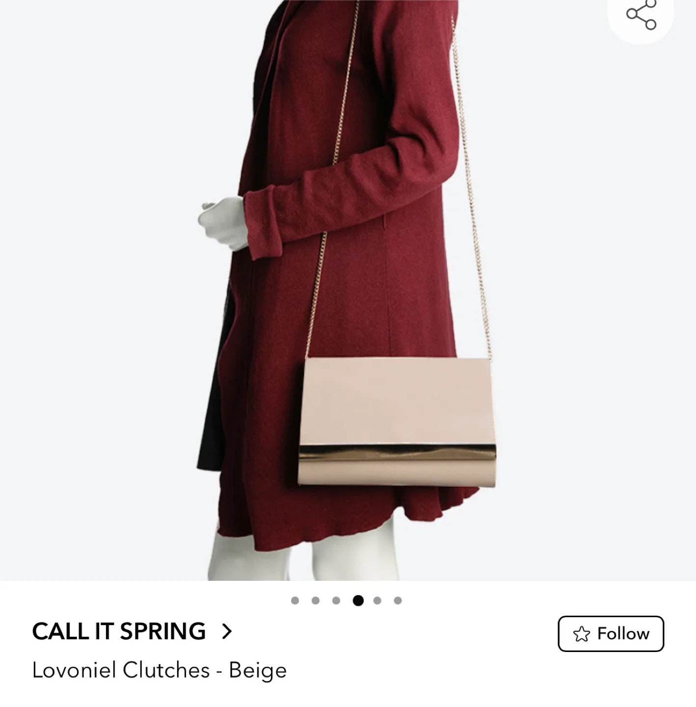 Call It Spring Lovoniel Clutch - Beige image indicator(3)