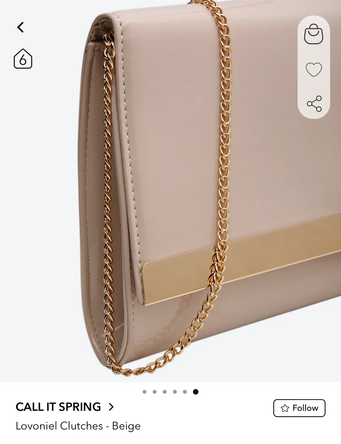 Call It Spring Lovoniel Clutch - Beige image indicator(4)