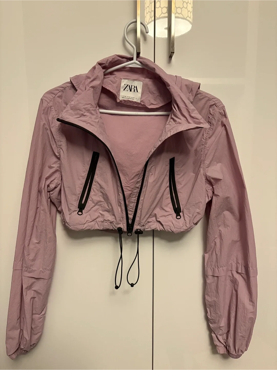 Zara XS Cropped Windbreaker Jacket - Lilac thumbnail