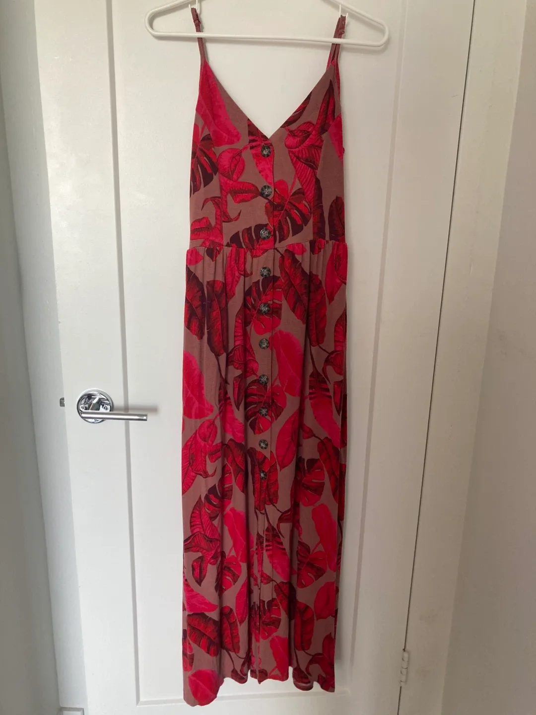 Red Leaf Print Maxi Dress thumbnail