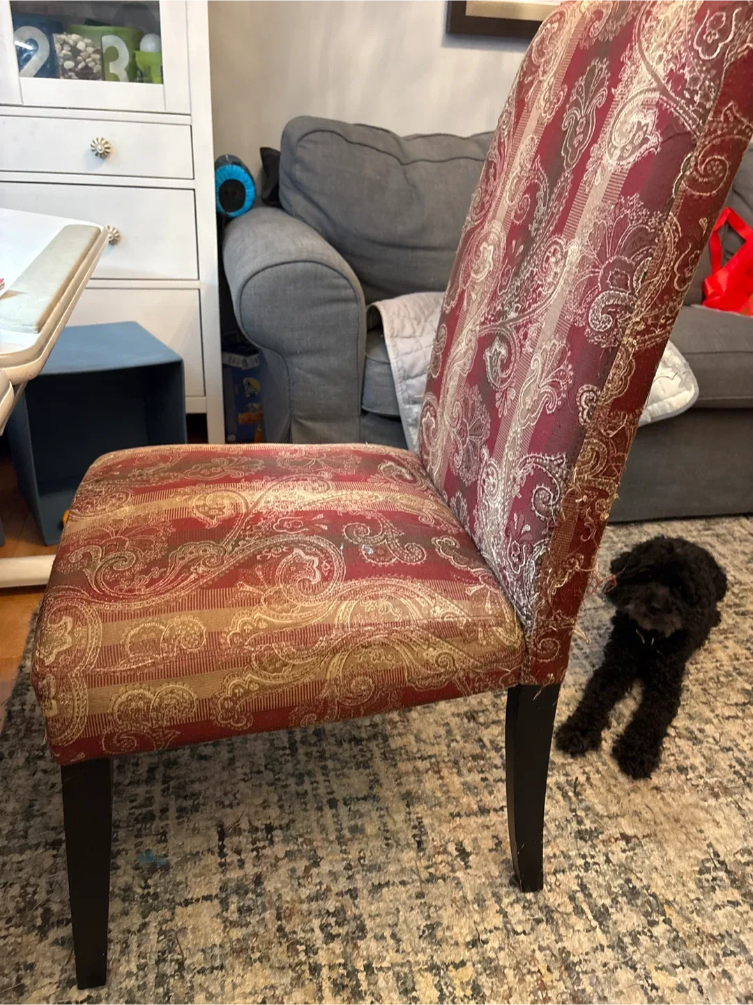 Upholstered Dining Chair - Red & Gold Paisley image indicator(2)