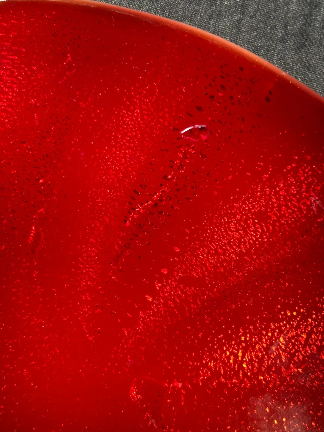 $8 Murano glass MCM red gold leaf change dish art bowl image indicator(5)