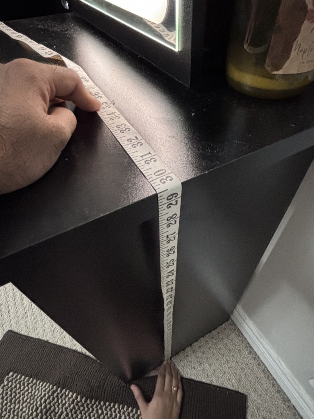 Black Vanity Table with Lighted Mirror - photo 5