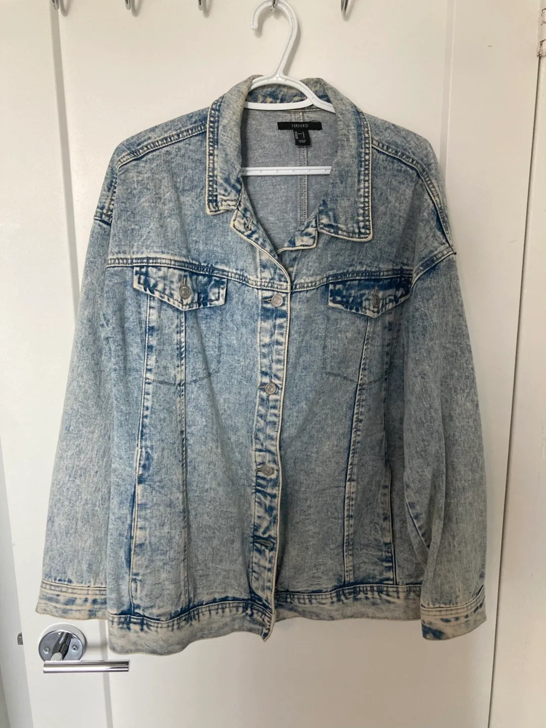 Forever 21 Denim Jacket - Size Large image indicator(2)
