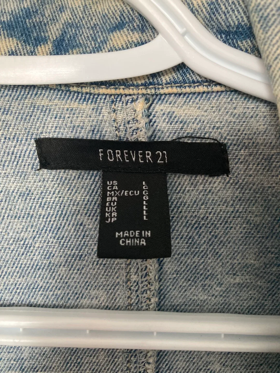 Forever 21 Denim Jacket - Size Large image indicator(3)