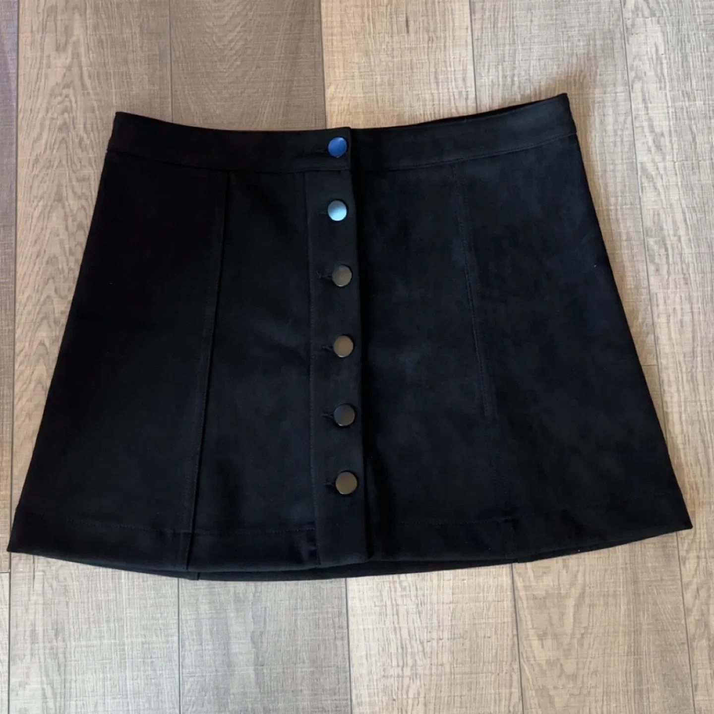 Forever 21 Suede Black button up skirt thumbnail