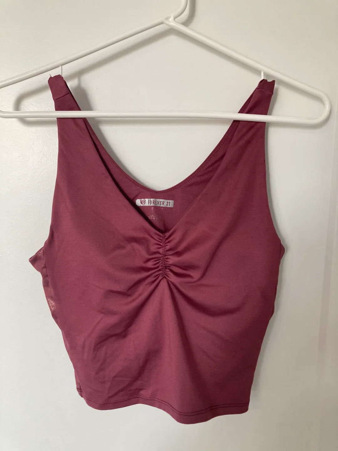 Forever 21 Crop Top - Burgundy thumbnail