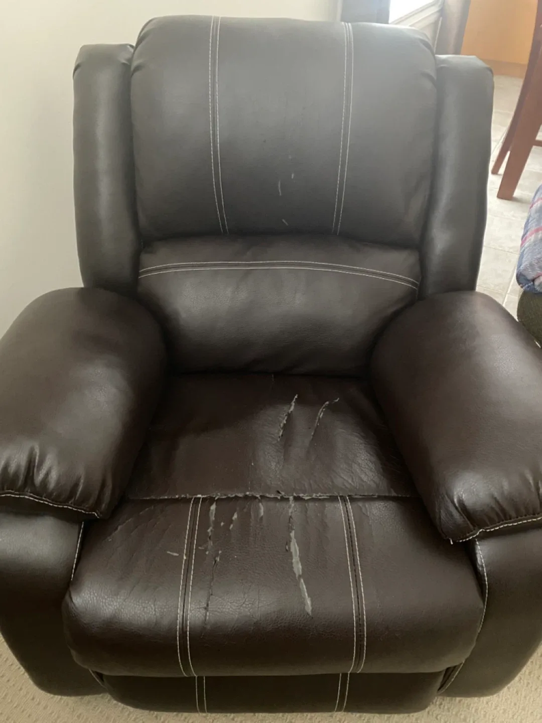 Brown Faux Leather Recliner Chair image indicator(2)