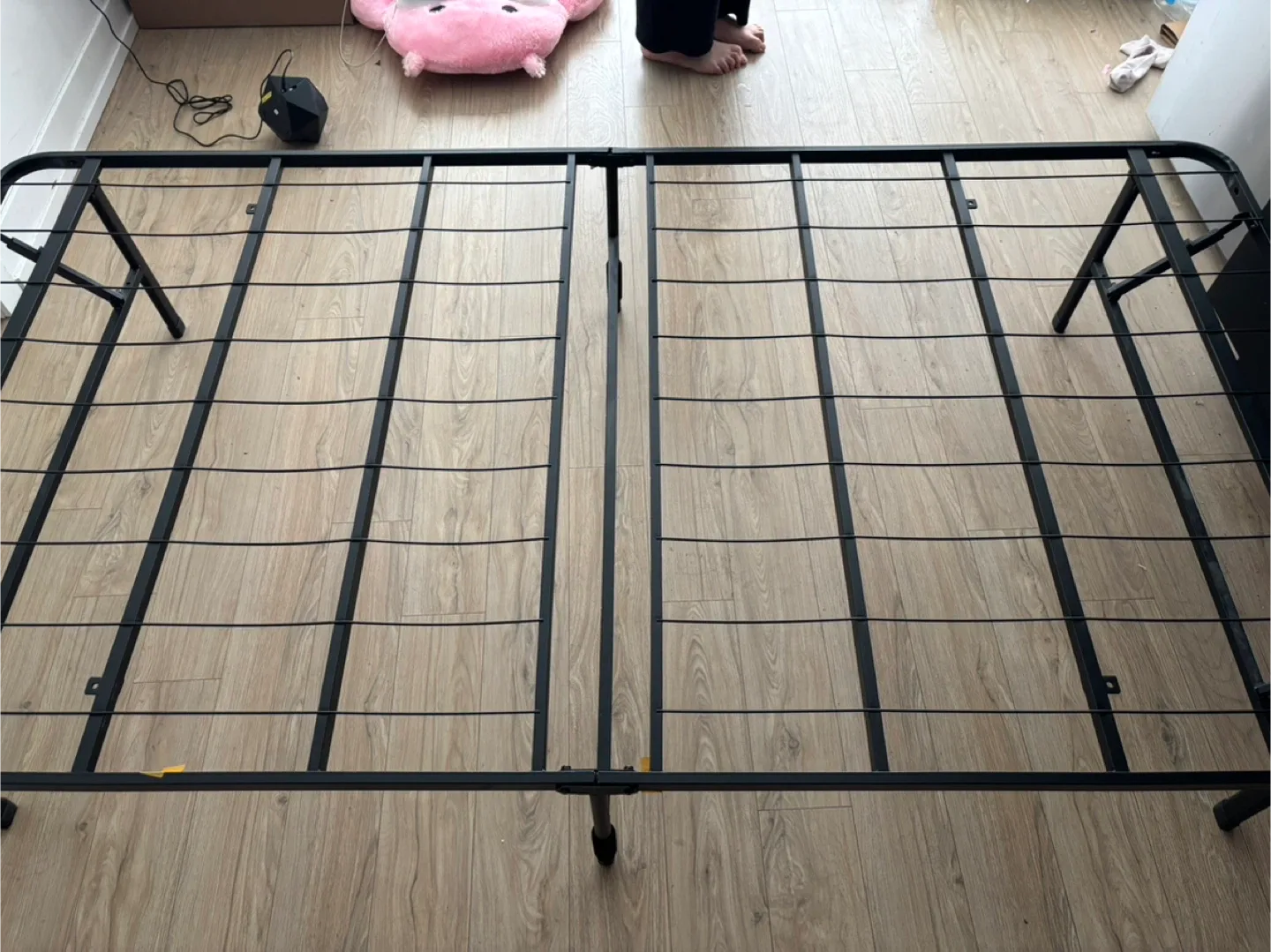 Black Metal Foldable Bed Frame - Twin Size