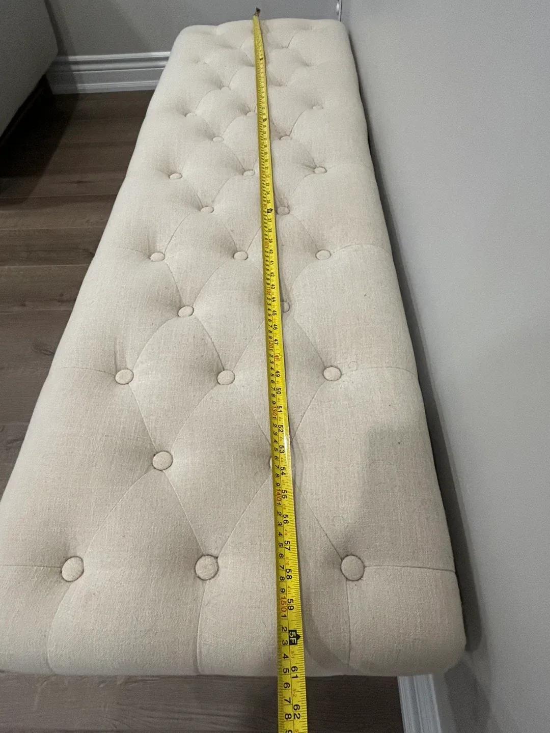 Extra Long Tufted Bench with Black Legs image indicator(4)