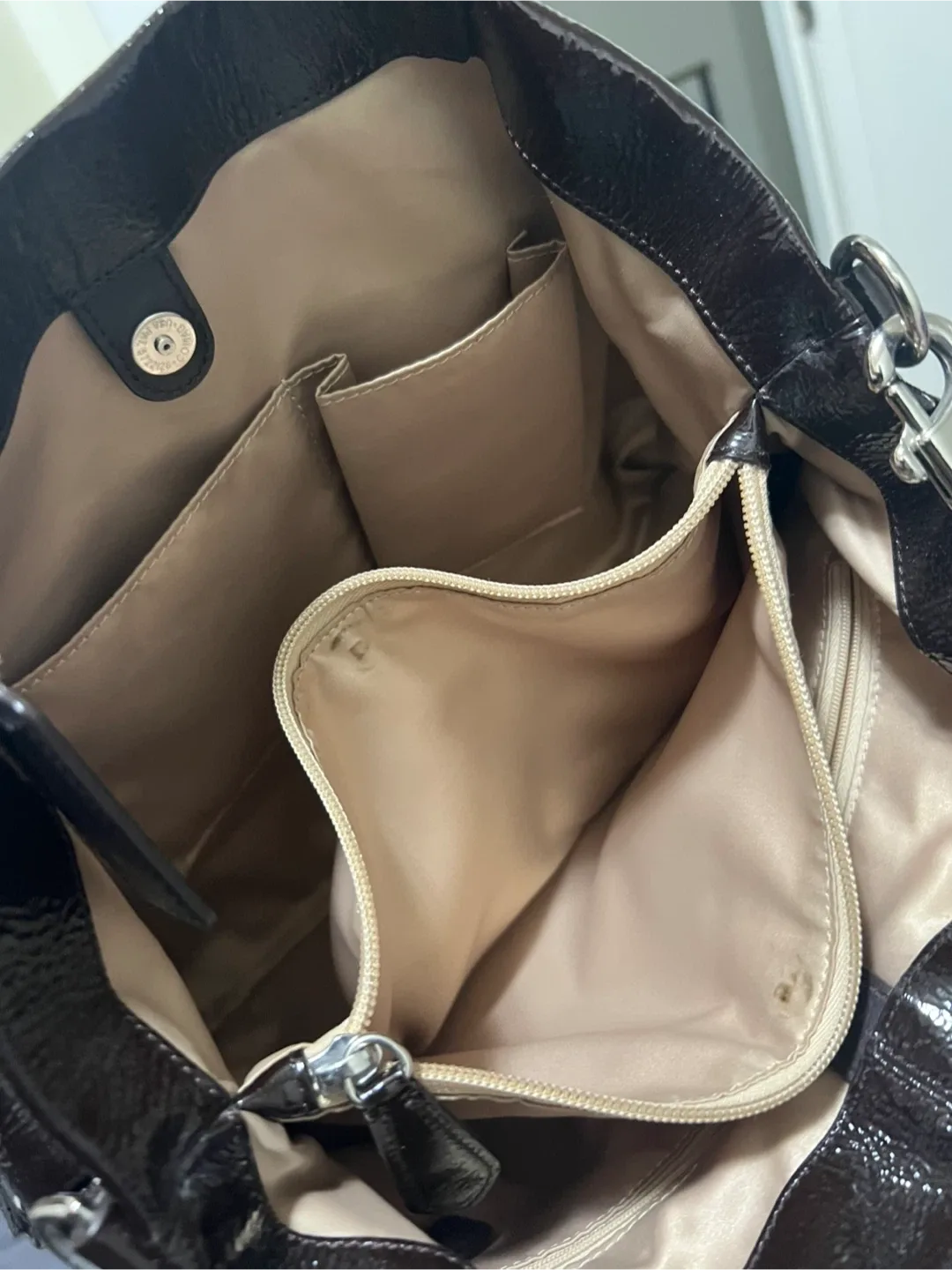 Coach Black Patent Leather Tote Bag image indicator(4)