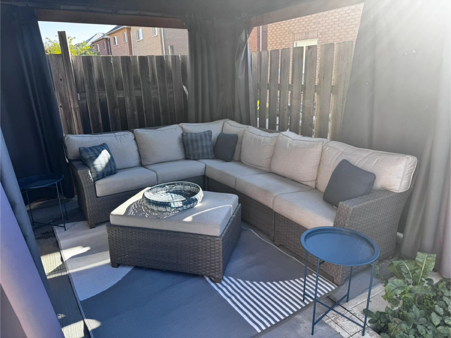 Outdoor Sectional Sofa Set with Ottoman - photo 3