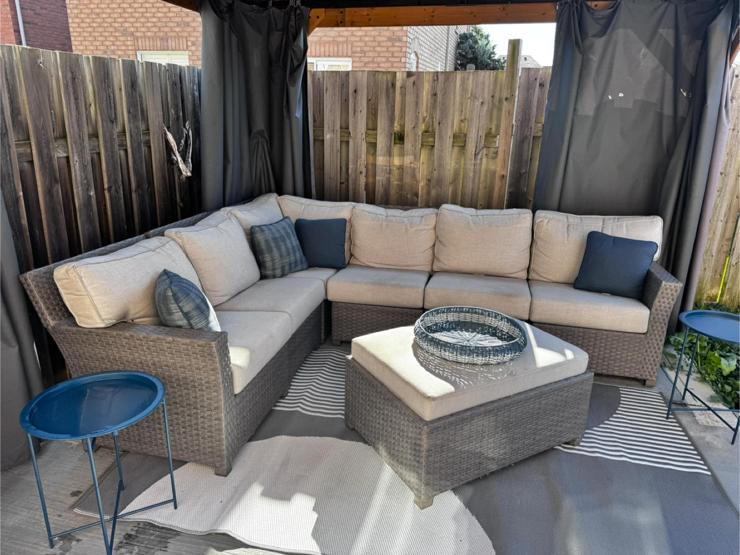 Outdoor Sectional Sofa Set with Ottoman - photo 4